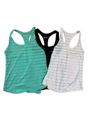 ZYIA Active Havana Tank Bundle - Set of 3 (XS) White Black Sea Green